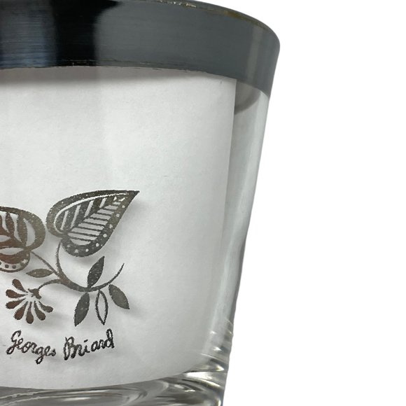 Vintage | Dining | Vintage Georges Briard Signed Low Ball  Vintage Georges Briard Signed Low Ball Cocktail Glasses Silver Floral Damask MCM